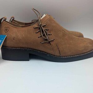 Ariat Leather Loafers Women’s Size 8.5 Weathered Western Chukka Boot Lace Shoe